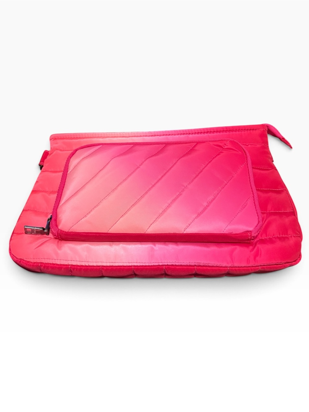 Think Royln Quilted Crossbody Bag Pink 12” x 7.5”